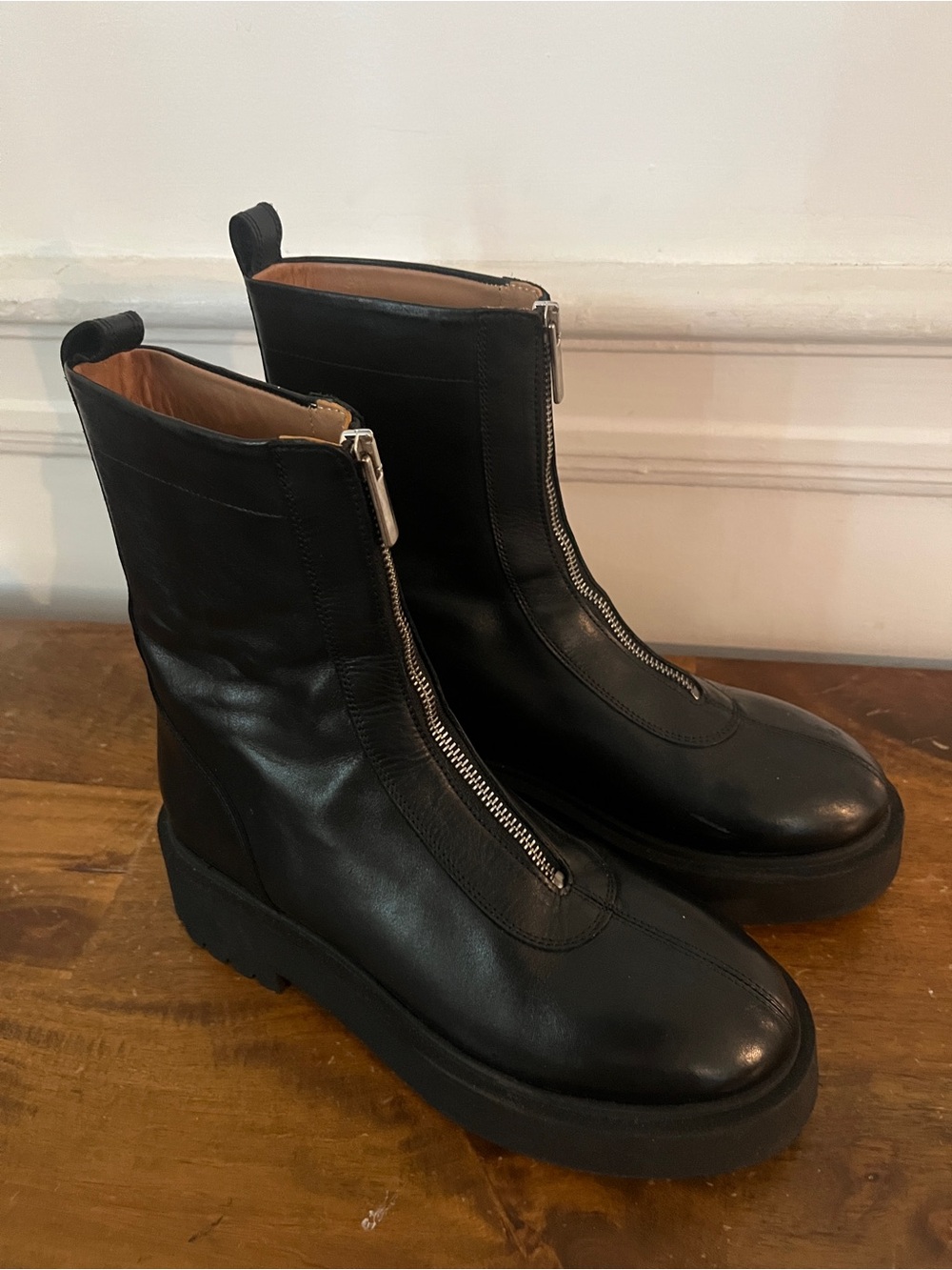 Flattered Alma Leather Front-Zip Boots
